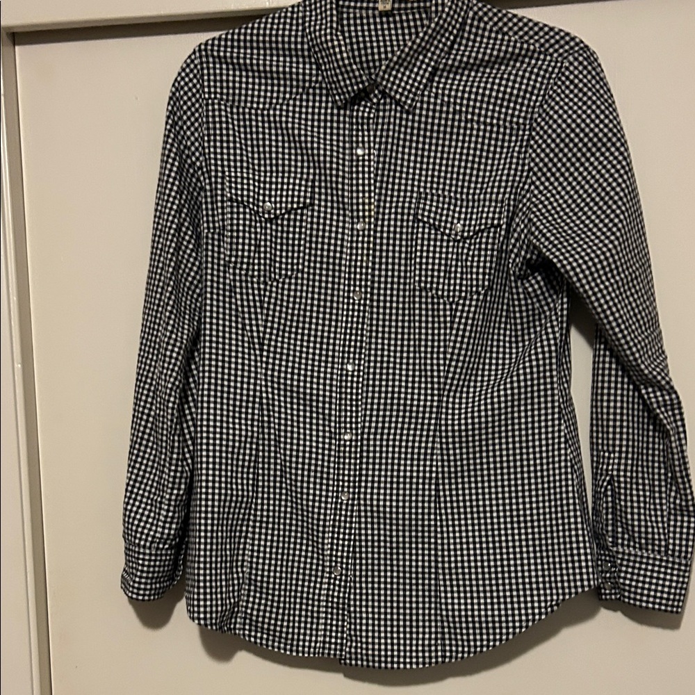 Daniel Rainn Monochrome Gingham Blouse